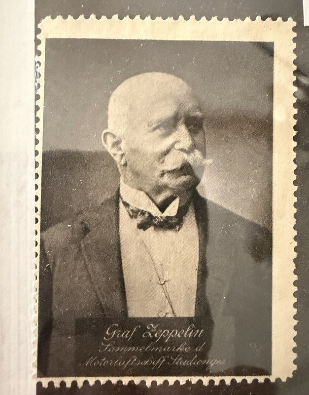Graf Zeppelin German Airship Sammelmarke Vintage Aviation Portrait Poster Stamp