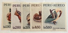 DP Stamps Peru 1968  SC C218-C222 Mnh Set Pottery