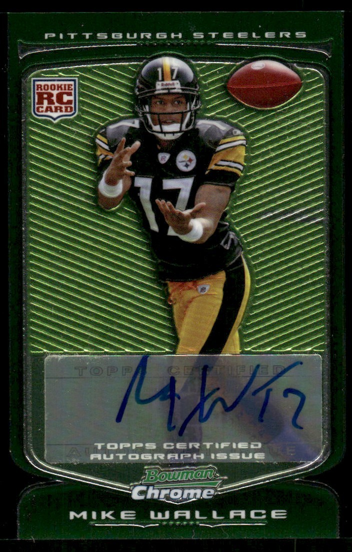 2009 Bowman Chrome Rookie Autographs Mike Wallace Rookie Auto Pittsburgh