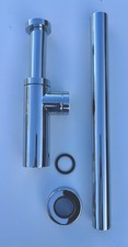 MODERN CHROME BOTTLE TRAP TALL WITH EXTENSION PIPE. ADJUSTABLE 