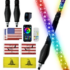 2 Pack 3ft Whip Lights with Spring Base, UTV Whip Lights for Side by 2 Pack 3FT