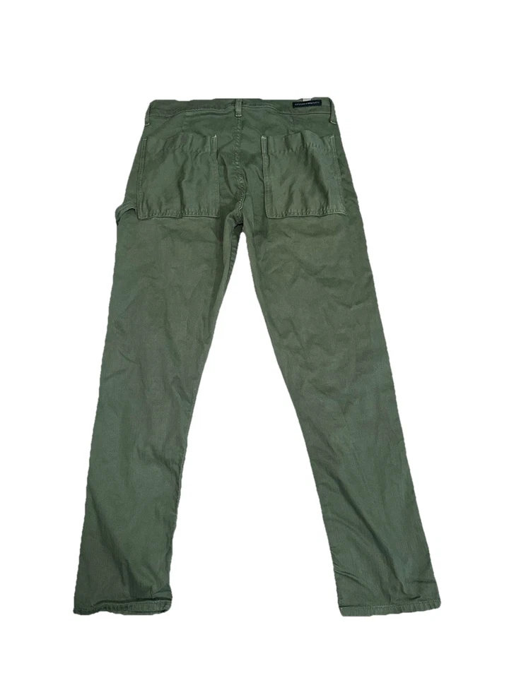 Citizens of Humanity 25 Leah Army Green Mid Rise Cropped Carpenter Pants - Image 3 of 4