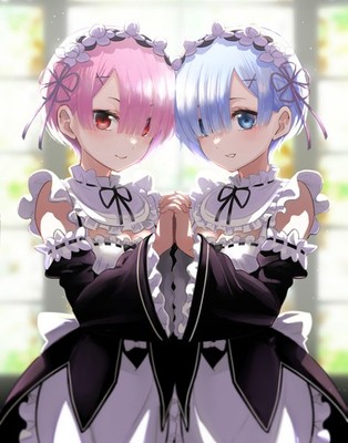 Anime ReZero girls kara hajimeru isekai seikatsu rem ram Custom 11x17 Poster