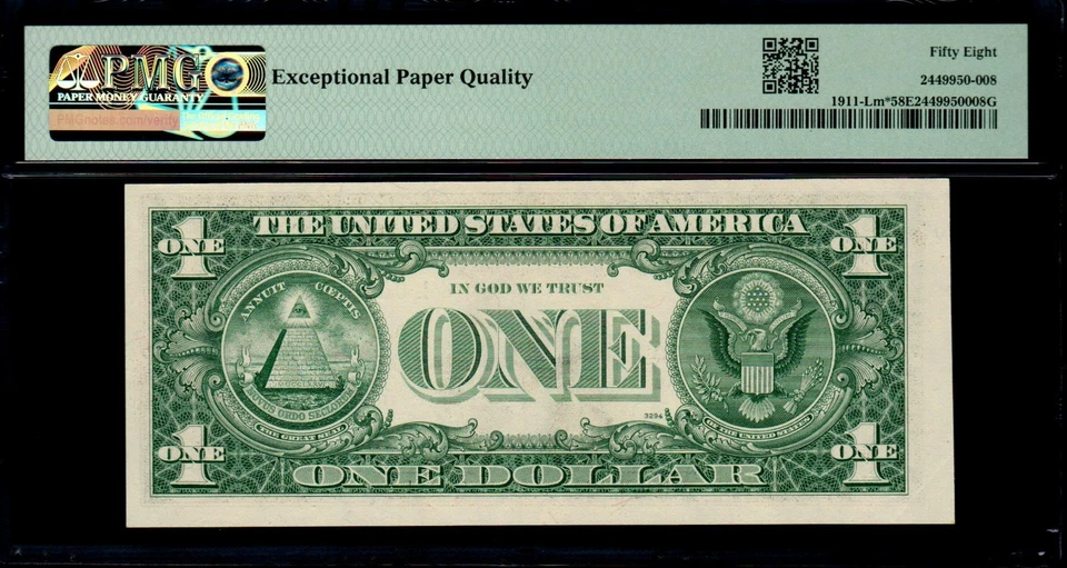 1981 $1 SAN FRANCISCO MULE STAR NOTE PMG 58 EPQ 640K Print Run Fr 1911-Lm* FRN - Image 2 of 3
