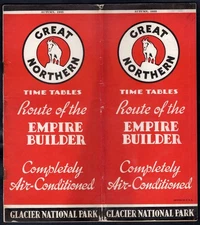 USA 1935 Great Northern Railway Timetable