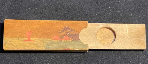 Vintage Occupied Japan Disappearing Coin Magic Trick Wooden Puzzle Toy 1940-50