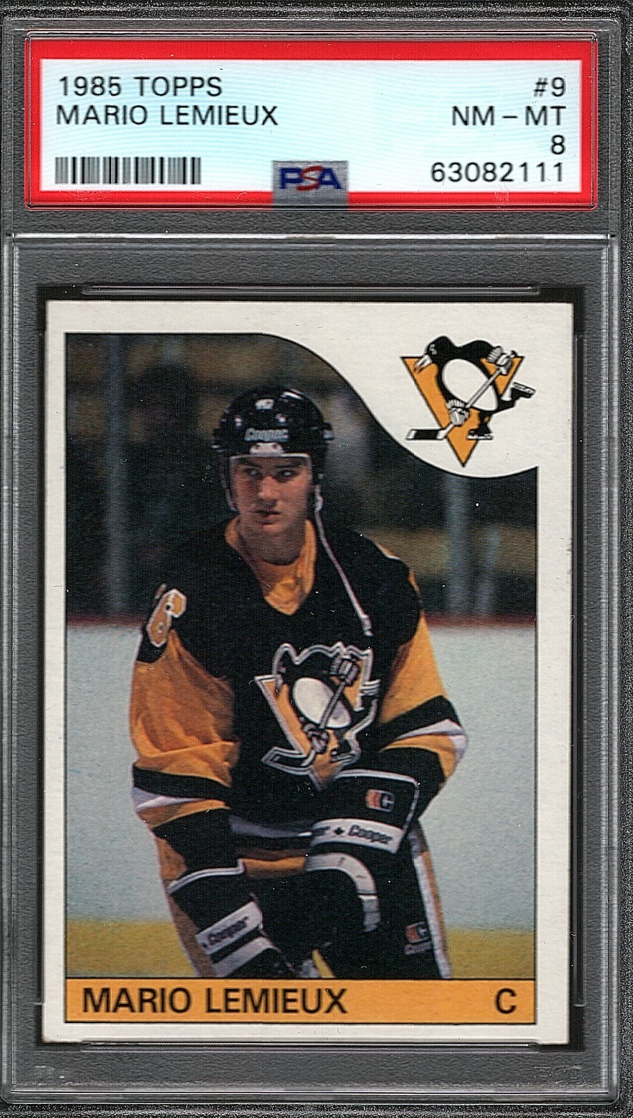 1985 Topps Mario Lemieux RC #9 PSA 8 NM-MT