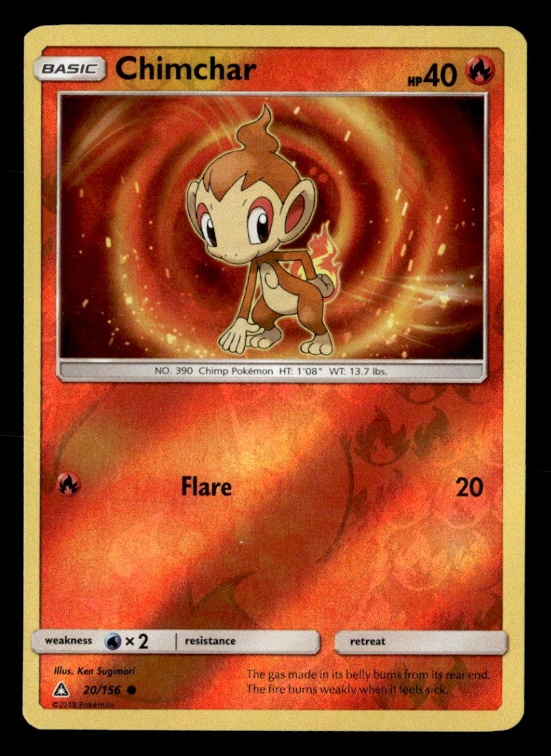 Chimchar (20) Common Reverse Holo SM - Ultra Prism 20/156 LP Pokémon TCG