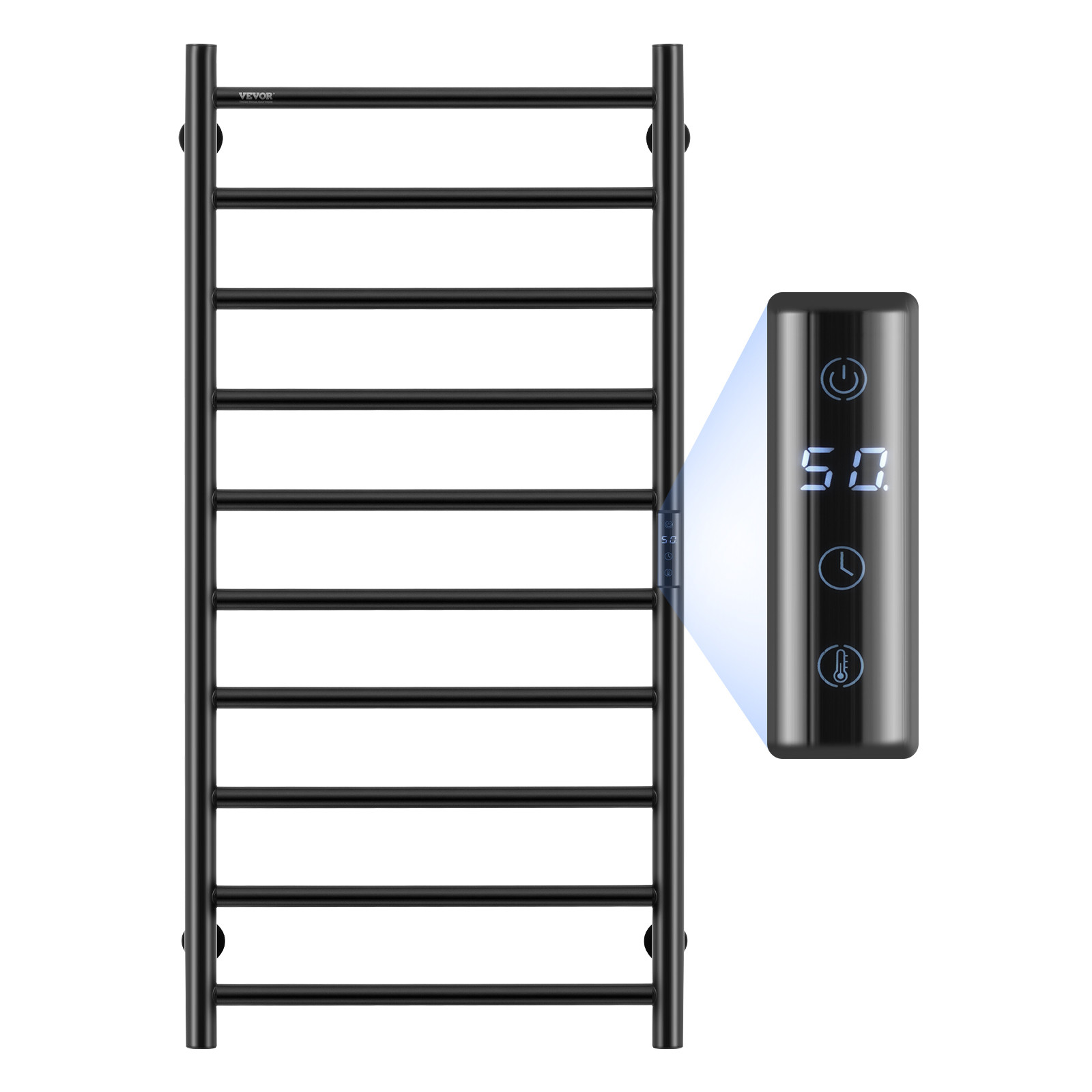 Warmer Rack Wall Mounted Heated Towel Rack For Bathroom Black