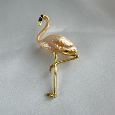 Retro Flamingo Brosche Glitzer Pink Vogel Anstecker Elegantes Accessoire