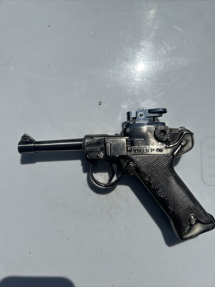 Vintage German Luger P08 Style Gun Lighter Japan Metal Pistol Vintage German Luger P08 Style Gun Lighter Japan Metal Pistol