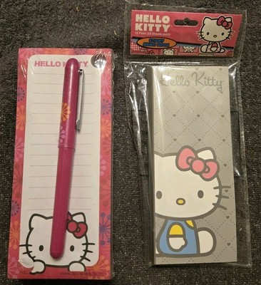 (2) NEW, SEALED Hello Kitty Notepad/ Pen Memo  Sticky Memo Book  Hello Kitty Lot