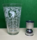 New ListingVintage Federal Glass Cocktail Mixer Shaker W/Bonus Jigger  Pre Owned