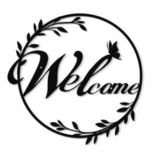 Metal Welcome Sign Wall Decor Front Door Welcome Sign for Home Office