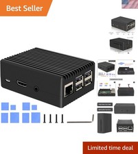 High-Quality Raspberry Pi 3 B Case - Aluminum Passive Cooling, Easy Port Access