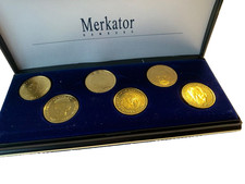 2 Deutsche Mark Staatsm&auml;nner Vergoldet 6 M&uuml;nzen im Etui