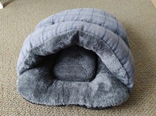 Cat Snuggle Bed, Faux Fur, Gray and Black