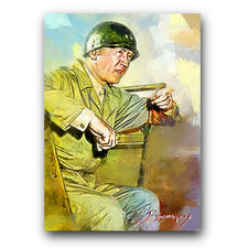 George S. Patton #5 Art Card Limited 36/50 Edward Vela Signed (History -)