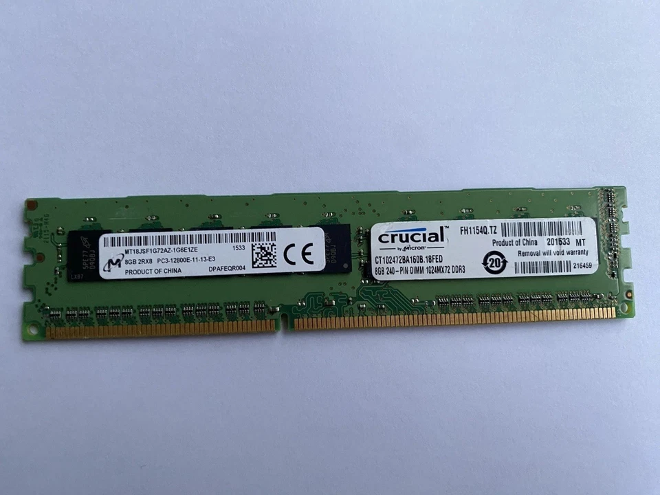 2 X 8GB   DDR3  PC3-12800  1600MHz  ECC Unbuffered UDIMM Workstation Microserver - Image 2 of 4