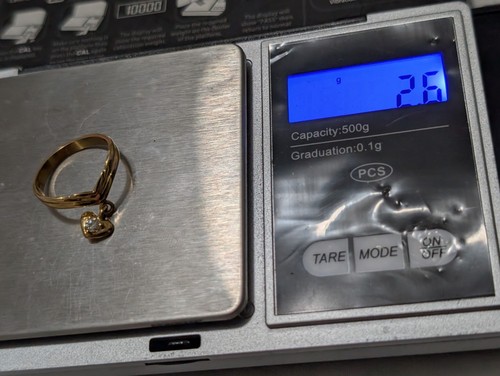 Natürlicher Diamant Herz Charm Ring in 14kt Gelbgold Gr.6 - Bild 9 von 9