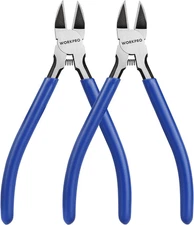 2 Pack Wire Cutters, 6 Inch Precision Flush Cutters, Spring Loaded Side Cutting 