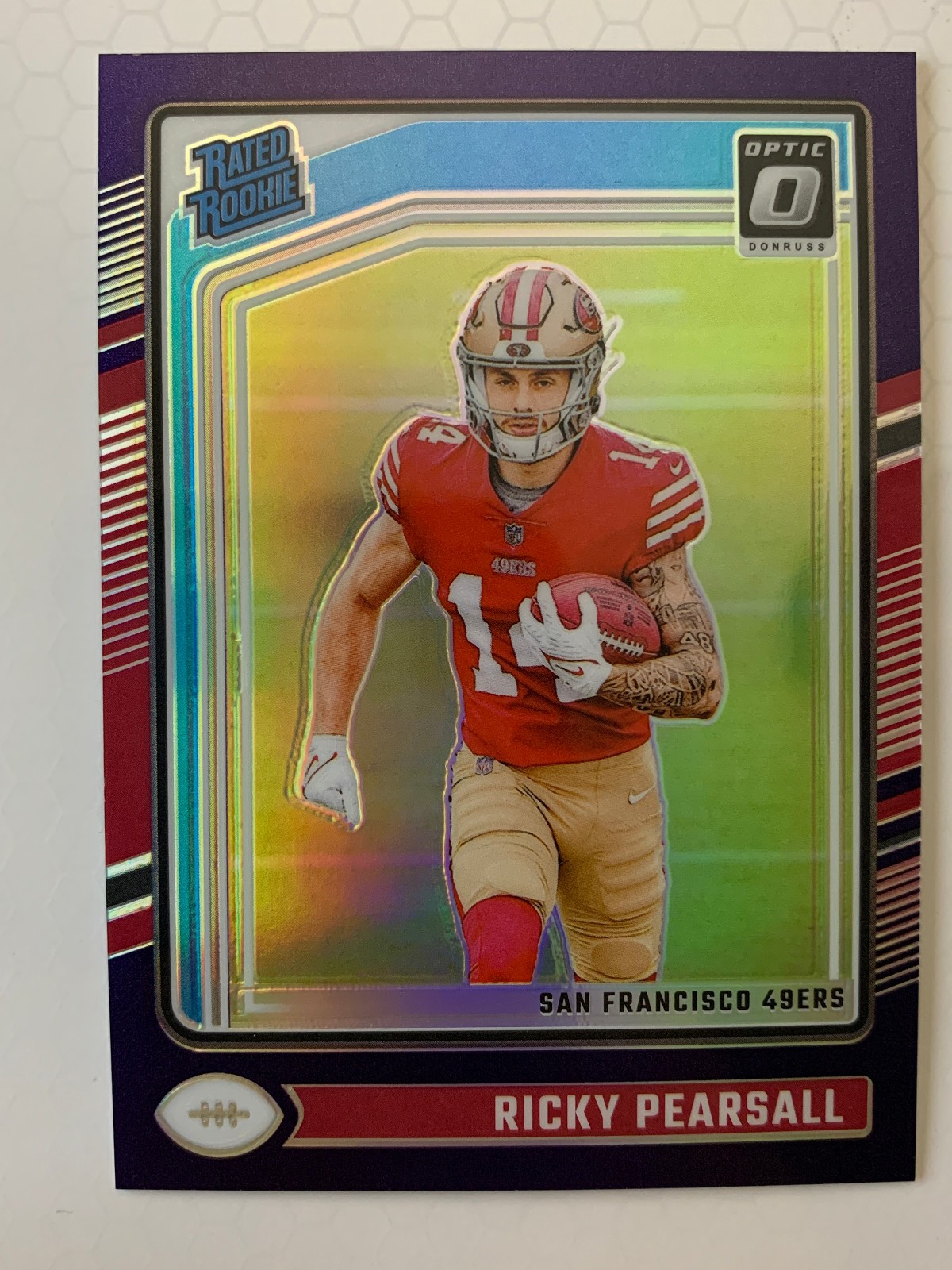 2024 Panini Donruss Optic Rated Rookie Purple #284 Ricky Pearsall /60 RC Rookie