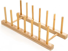 Bamboo Dish Drying Rack, Plate Rack Holder, Kitchen Organizer for Dish/Cup/Plate