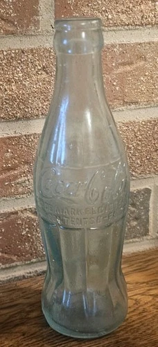 Vintage 1915 Blue Tint Coca Cola Bottle  Columbia S.C. Non-machine Applied Top