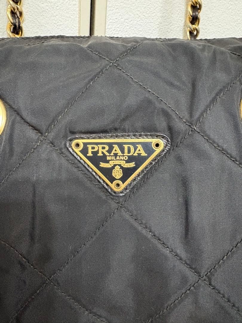 PRADA black quilted shoulder bag thumbnail 6