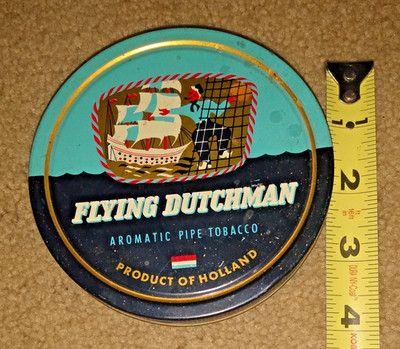 Vintage Flying Dutchman 2oz Round Tobacco Can Tin Theodorus Niemeyer Ltd Holland