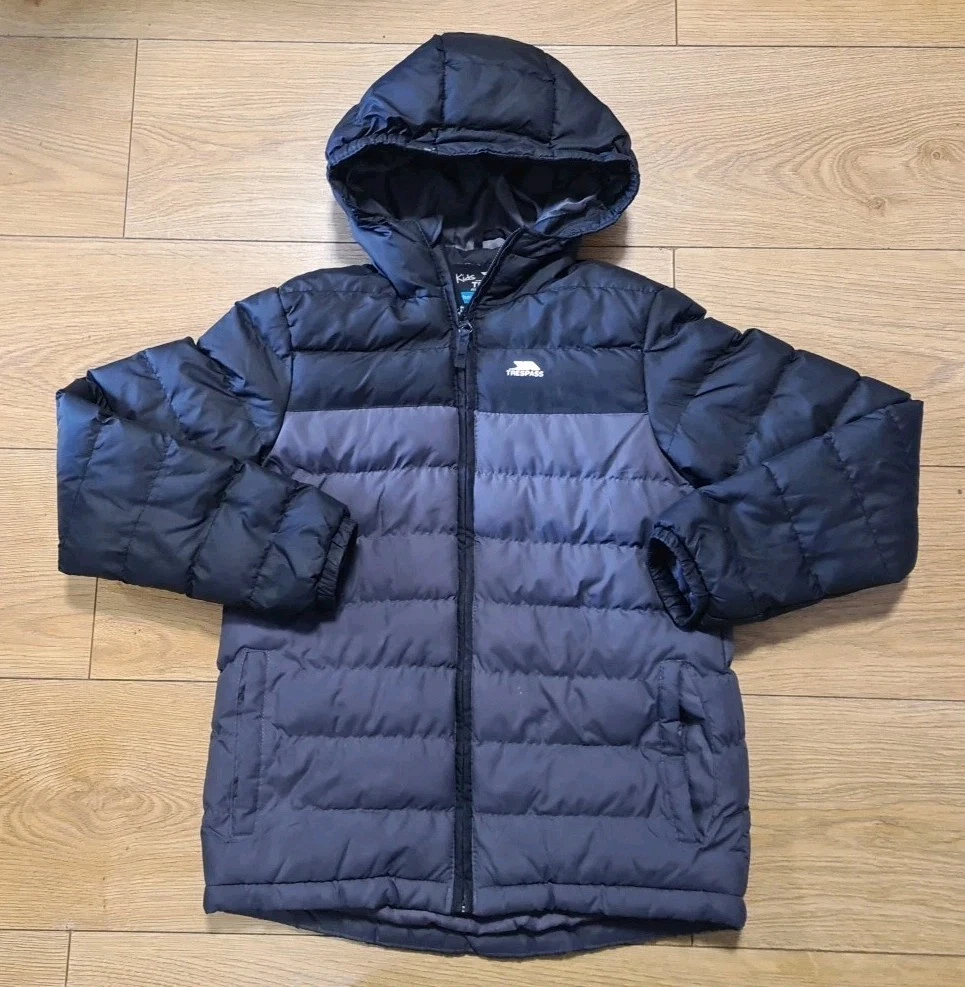 Trespass Discover Giacca Antipioggia Ragazzo 9-10 Anni - Impermeabile 3000mm, Cappuccio Rimovibile, Fodera Sherpa, Grigio Tempesta - 5