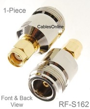 N-Type Female to RP-SMA Reverse Polarity Male RF Adapters, CablesOnline RF-S162