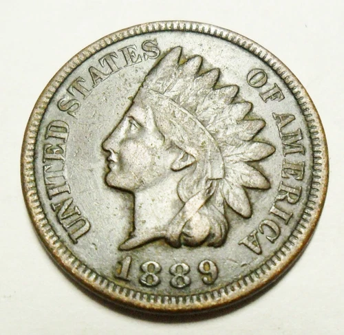 1889 P Indian Head Cent Penny  *VF - VERY FINE*  **FREE SHIPPING**
