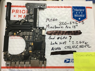  Apple MacBook Pro A1286 Early 2011 i7-2760QM DDR3 Logic Board 820-2915-B AS IS