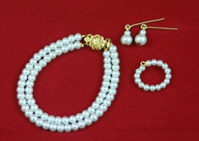 Double Pearl SET2 Jewelry w/14K Miss Revlon Cissy Toni 18'' 20'' 22'' Fashion Doll