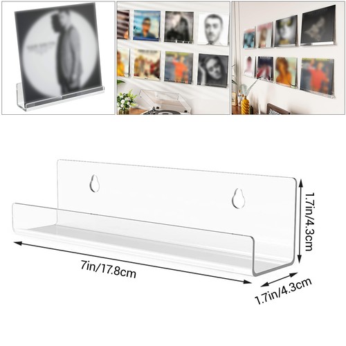 Acrylic Record Holder Wall Mount 7 Inch Clear Album Frames Display Vinyl Records