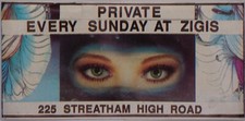 Rave Flyer-Acid House Private Zigis Carl Cox 1989-90-Size 15x7 cm fold out-GC