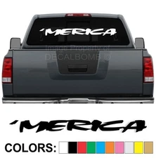 Merica Windshield Decal Sticker " Style B "  Diesel Turbo Car Truck USA America