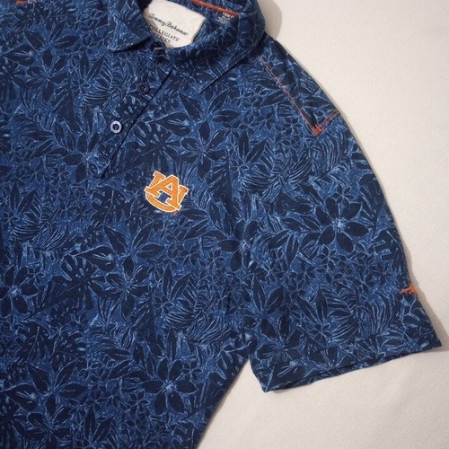 Tommy Bahama Collegiate Series Boy's XL Trim Fit Polo Shirt Auburn Tigers Floral - Picture 2 of 8