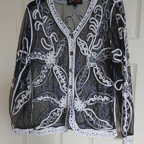 Ladies Stephen Y cardigan size 10/12 sm/med stunning see though | eBay