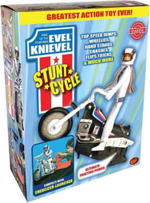 Evel Knievel Stunt Cycle Toy-Wind Up Energizer Launcher Evel Knievel Stunt Cycle Toy-Wind Up Energizer Launcher