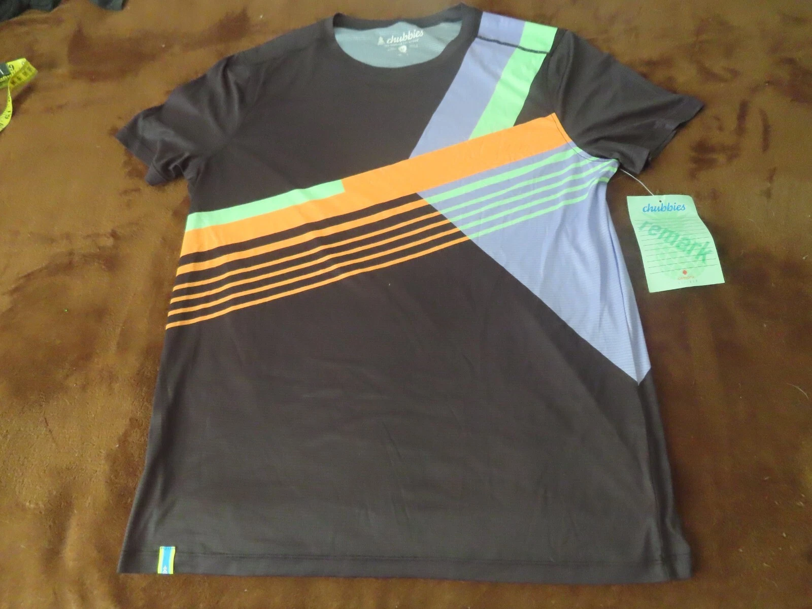 Chubbies Shirt M Black Jazzer Thighs Swim Wear Performance Sport Tee (sample)
