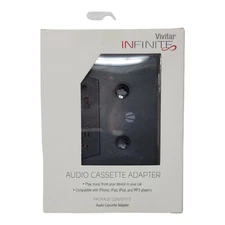Black Vivitar Infinite Audio Cassette Wired Adapter - New