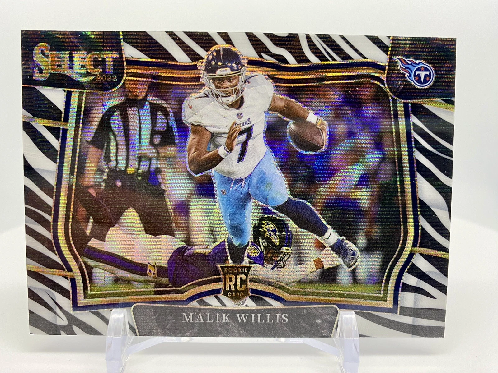 2022 Panini Select Malik Willis FIELD LEVEL ZEBRA Prizm CASE HIT Rookie SSP #452