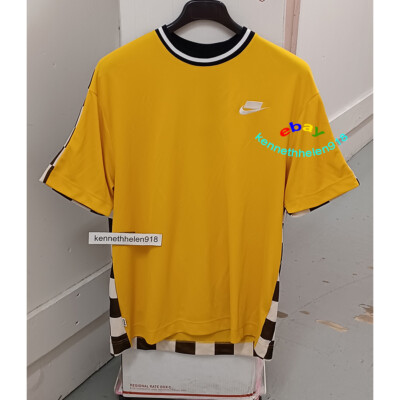 NIKE NSW SCORPION CHECK SHORT SLEEVE TEE SHIRT AR1634-752 YELLOW