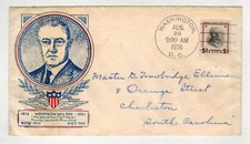 1938 PRESIDENTIAL SERIES FDC WSE/CLIFFORD 832-58 HIGH VALUE $1 WOODROW WILSON