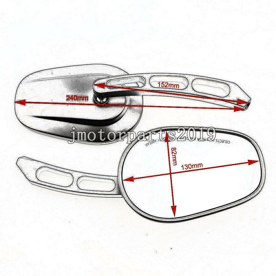 Espejos retrovisores de aluminio cromados para moto Honda VTX1300 R C T VTX1800 C F N R Foto 2 de 4