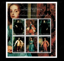 Gambia 2000 - Anthony Van Dyck Artist - Sheet of 6 Stamps - Scott #2213 - MNH