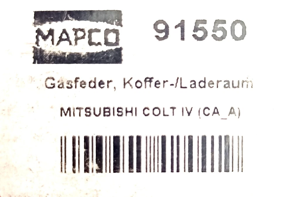 2x Mapco Molla a Gas, Bagagliaio - 91550 per Mitsubishi COLT IV (Ca _ A) - Imagen 2 de 3