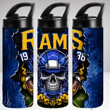 Los Angeles Rams Skull 20 oz Stainless Steel Insulated Water Bottle